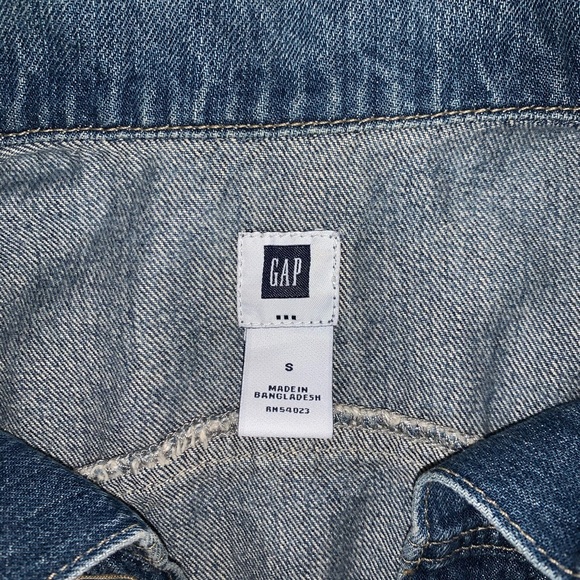 GAP S jean jacket denim waist wash rocker comfy - Picture 3 of 5